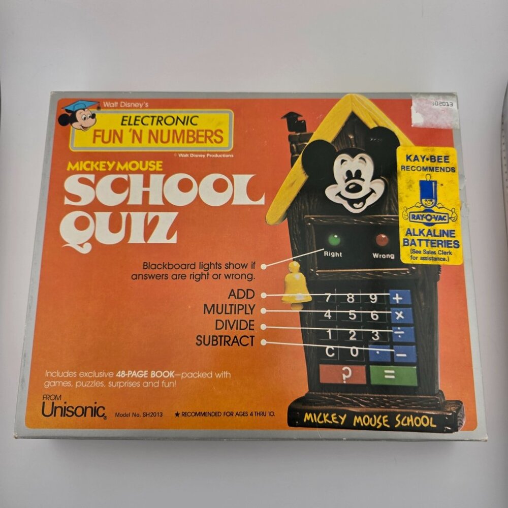Unisonic Disney Mickey Mouse School‎ Quiz Electronic Fun 'N Numbers Calculator